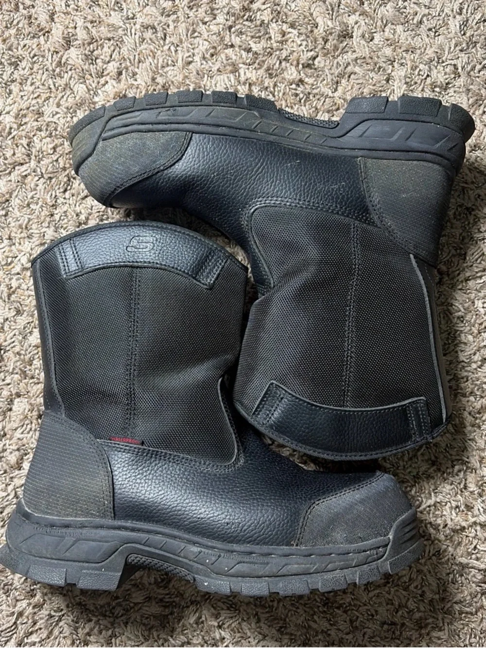 Skechers Work 77148 Men’s 10.5 Black Waterproof Slip Resistant Work Boots